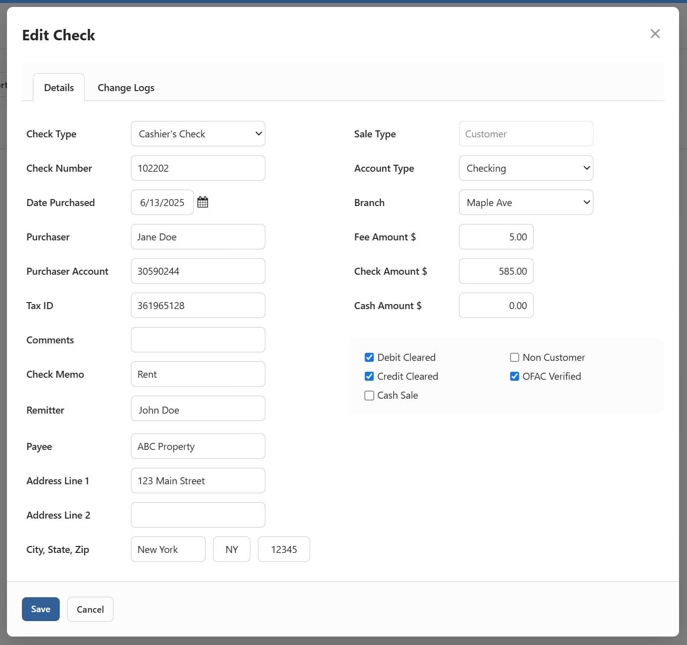 BNControl - Checks - Check Maintenance