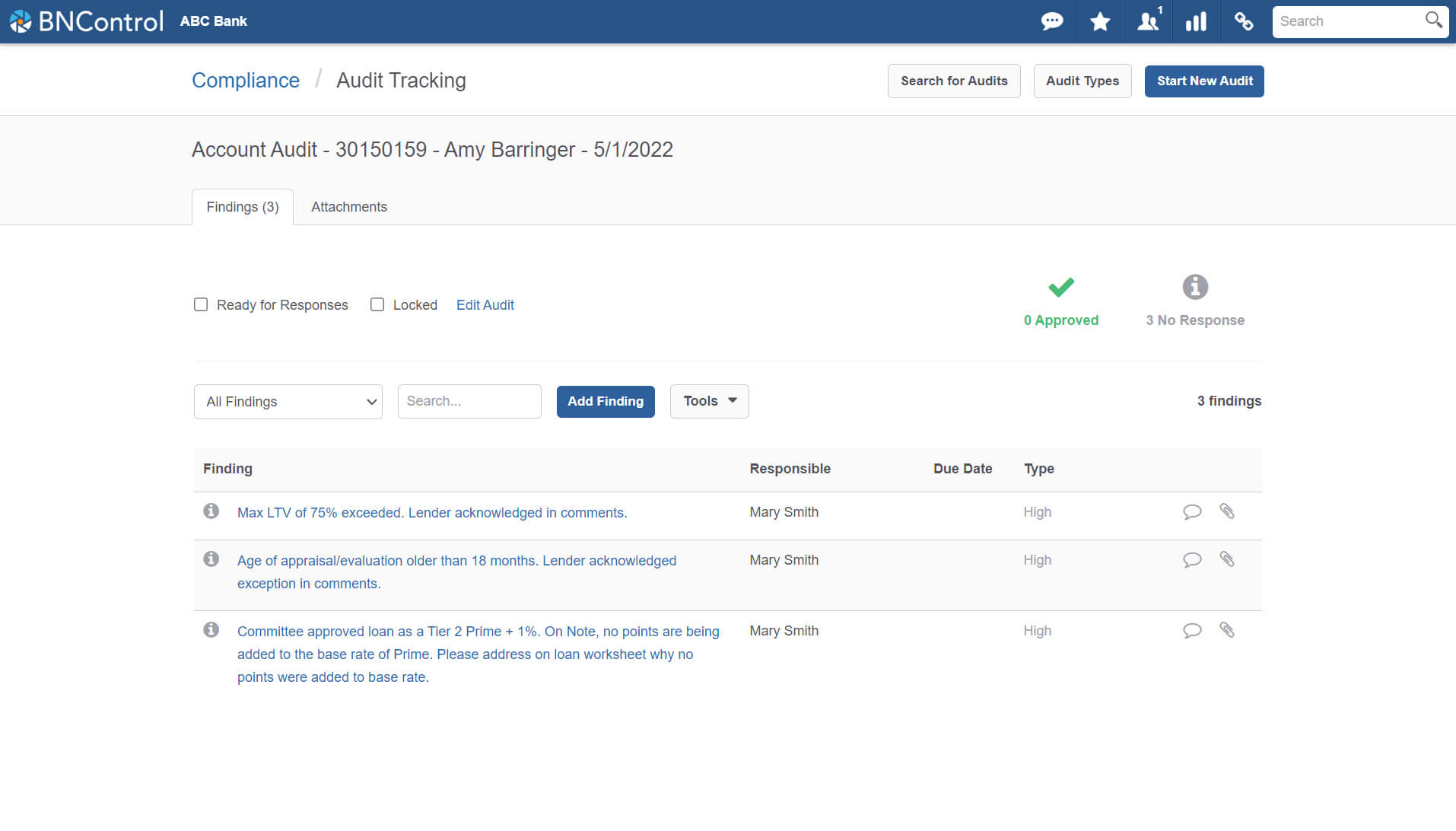 BNControl - Compliance - Audit Tracking