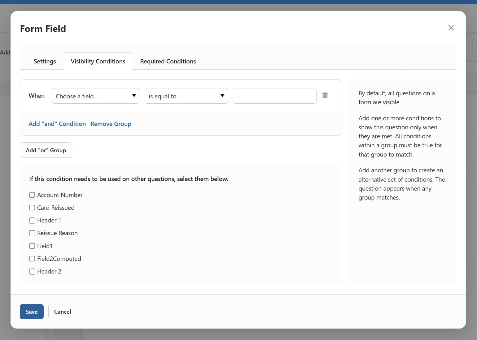 BNControl - Flex Forms - Conditions