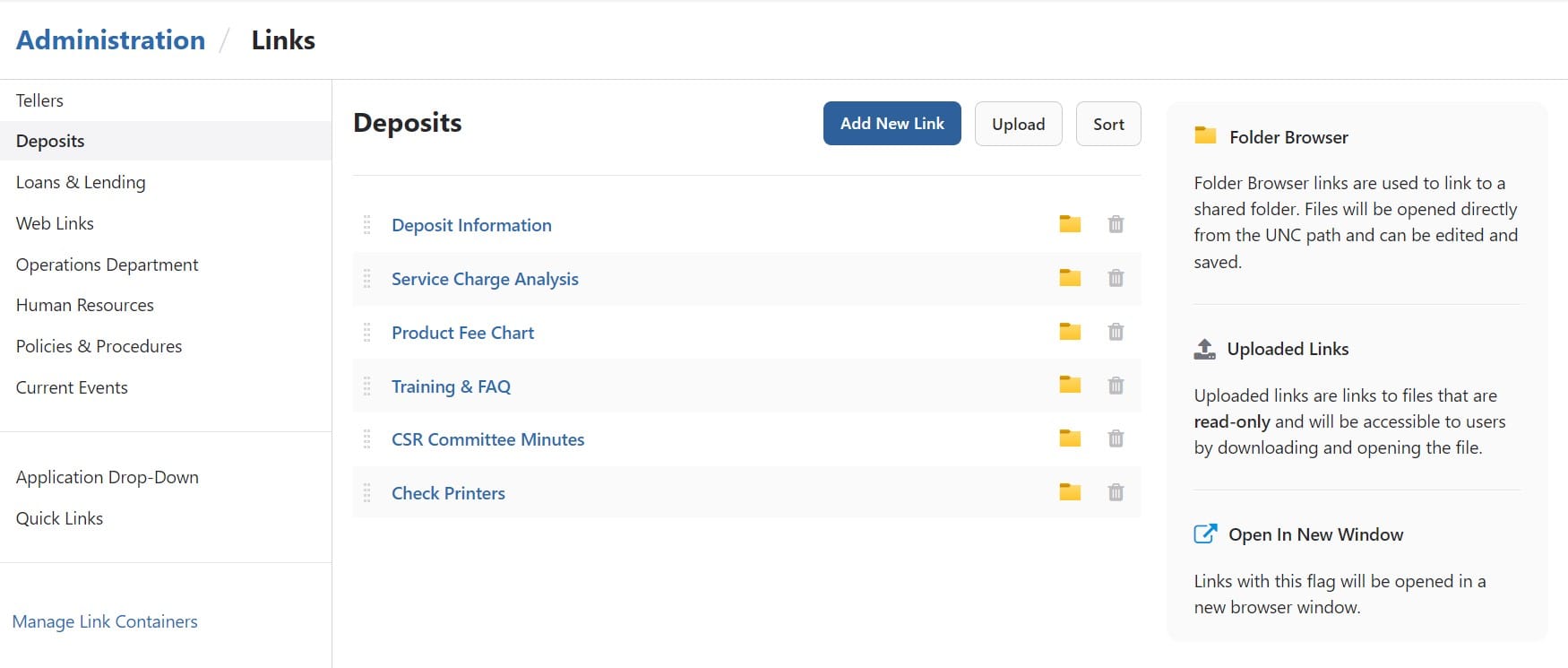 BNControl - Intranet - Links Administration