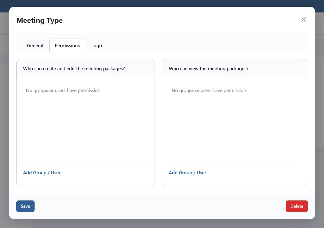 BNControl - Meetings - Permissions