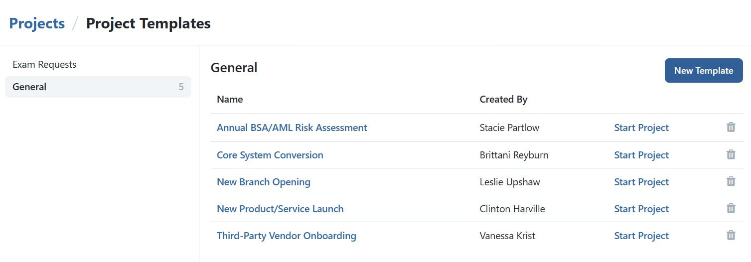 BNControl - Projects - Templates