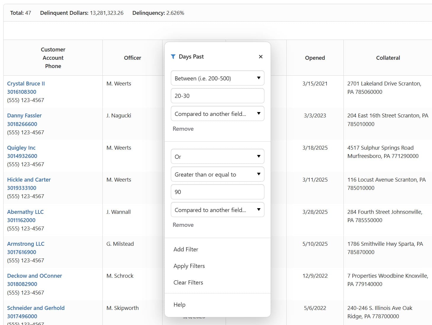 BNControl - Reporting - Column Filtering